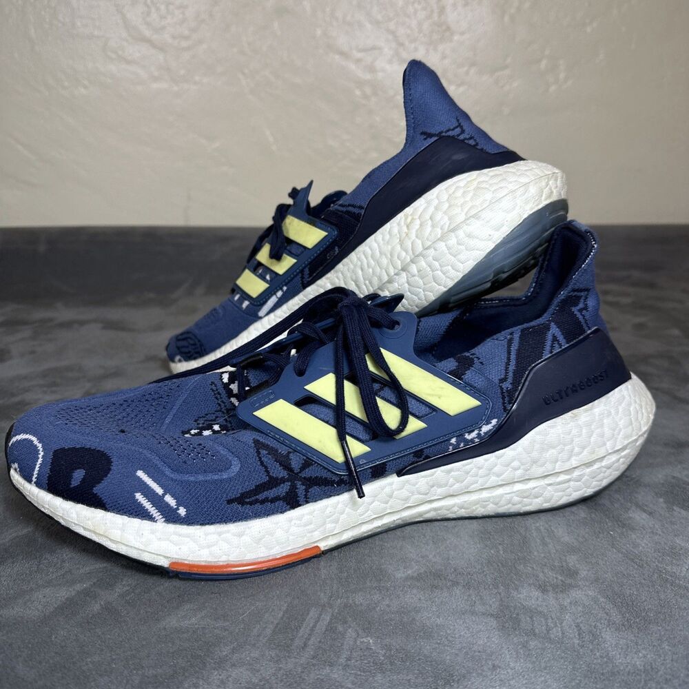 Adidas 11.5 Ultraboost Running Shoes Blue Men’s Wondersteel Almost Yellow